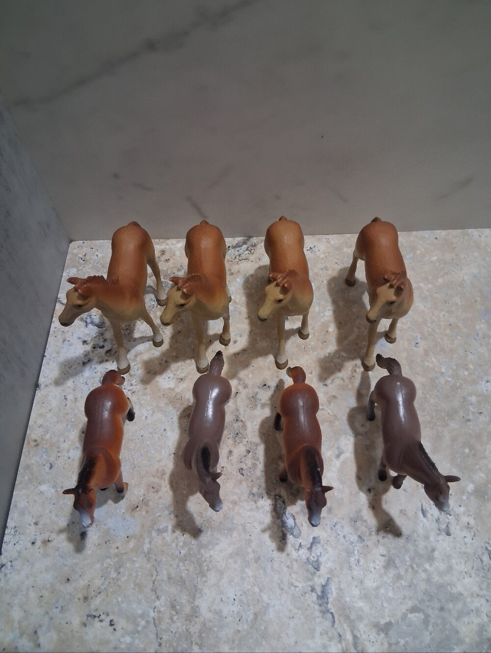 Set of 8 Brown Horse Toy Figures for Kids - Realistic Playset - Picture 2 of 2